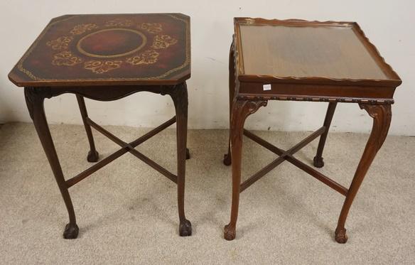 2 BALL & CLAW FOOT LAMP TABLES (1 of 2)