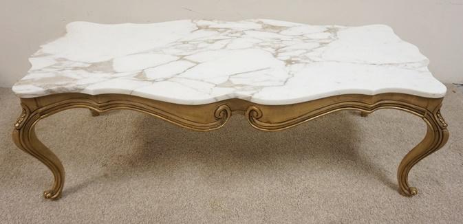 MARBLE TOP GILT COFEE TABLE (1 of 2)