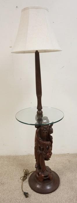 FIGURAL FLOOR LAMP W/ GLASS TABLE CENTER (1 of 2)