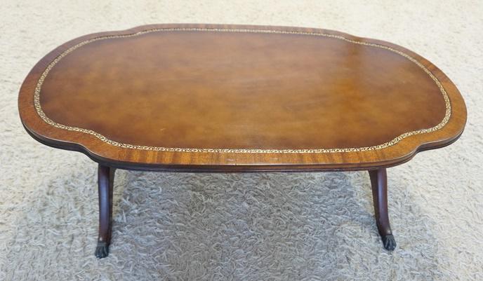 LEATHER TOP COFFEE TABLE (1 of 2)