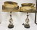 PR OF MID CENTURY MODERN CERAMIC LAMPS, ORIG. SHADES
