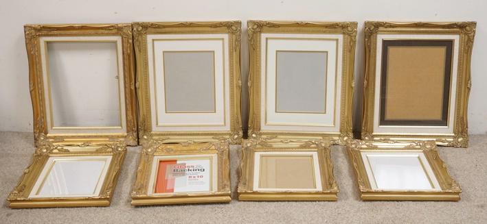 LOT OF 8 GILT PICTURE FRAMES (1 of 2)