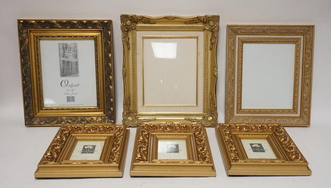 LOT OF 6 GILT PICTURE FRAMES (1 of 2)