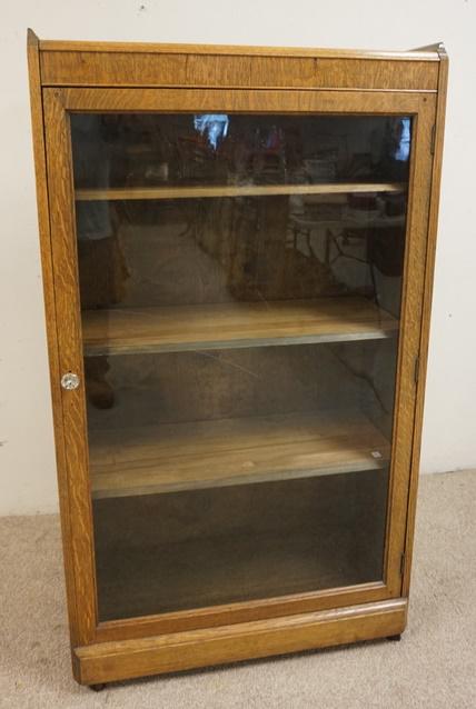 OAK BOOKCAE W/ GLASS DOOR (1 of 1)