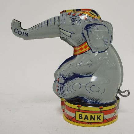 J CHEIN TIN LITHO ELEPHANT BANK (1 of 5)