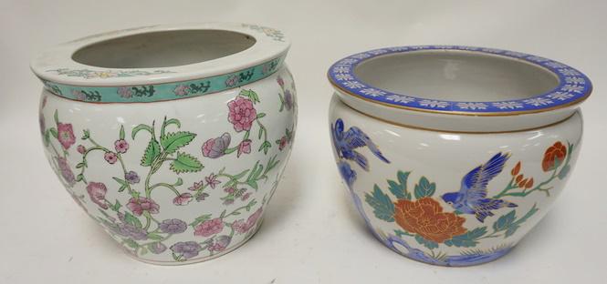 2 HAND PAINTED ASIAN PLANTERS (1 of 2)