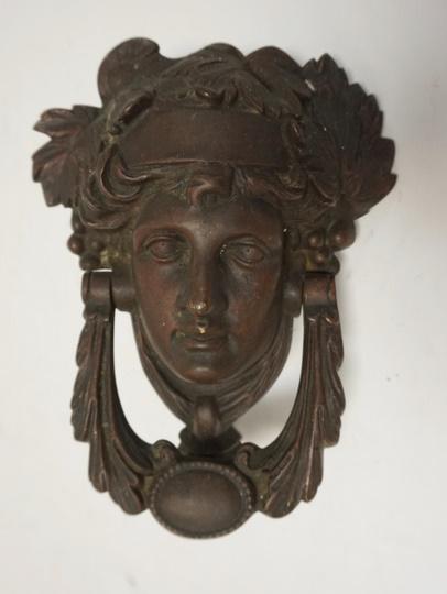 BRASS DOOR KNOCKER CLASSICAL FACE (1 of 1)