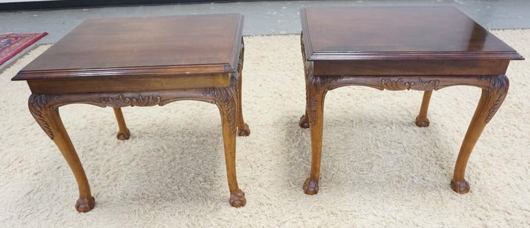 PR OF LANE CARVED BALL & CLAW FOOT END TABLES (1 of 3)