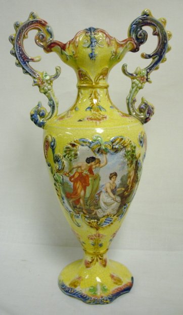 ENGLISH *ART WARE* LARGE DECORATIVE VASE; 15 1/2