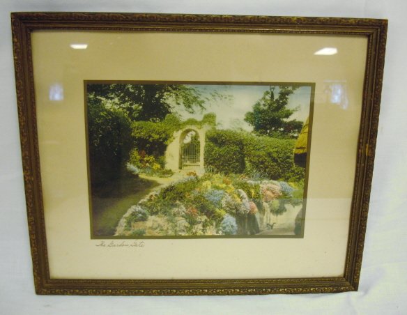 NUTTING TYPE HAND COLORED PHOTO PRINT, *THE GARDE