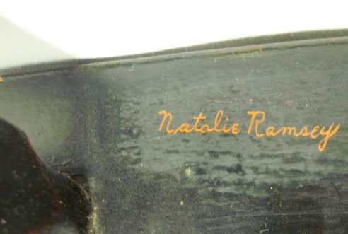 PAINT DECORATED WOODEN STOOL; ARTIST SIGNED NATAL - 3