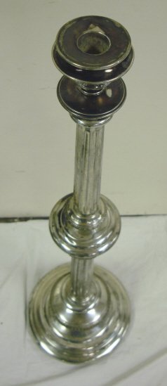 SILVER PLATED FLOOR STANDING CANDLESTICK; 39 3/4 - 2