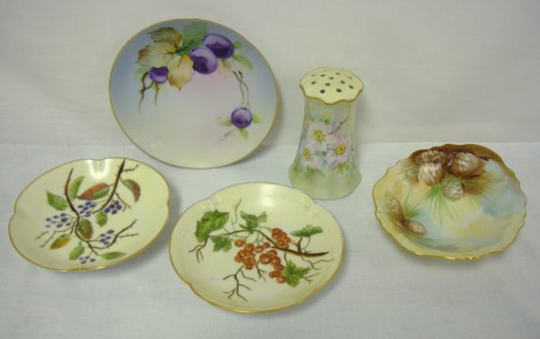 5 PC HAND PAINTED CHINA LOT; NIPPON, T & V LIMOGE