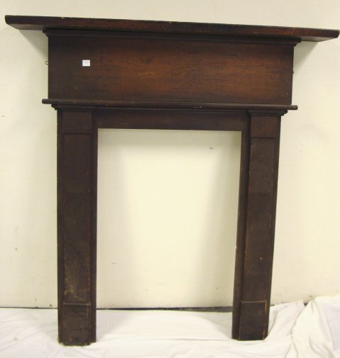 WOODEN MANTLE; 54 IN W, 57 3/4 IN H; OPENING IS 2