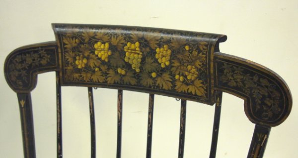 PAINT DECORATED SPINDLE BACK ARM ROCKER; SOME PAI - 2