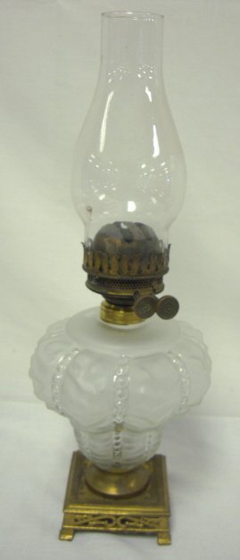 BEADED DRAPE SATIN FINISH & CLEAR KERO LAMP; DUPL