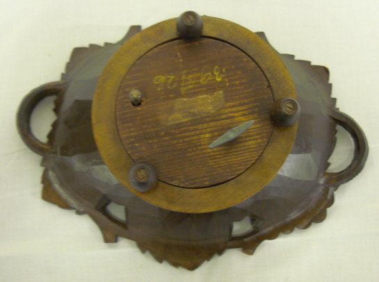 CARVED WOODEN CARD TRAY W/THORENS MUSIC BOX; 10 1 - 3