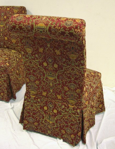 PR OF UPHOLSTERED CHAIRS; 42 IN H, 21 IN W, APPRO - 3