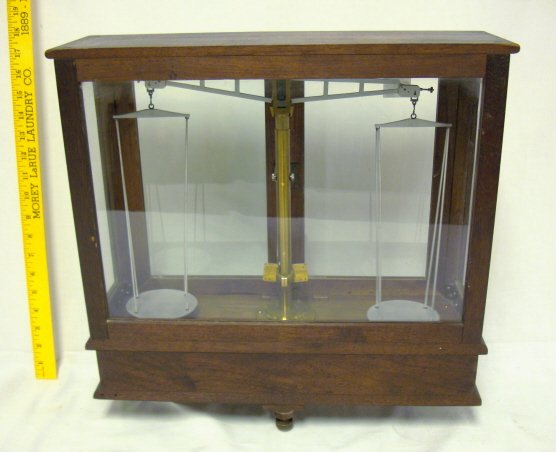 LABORATORY SCALE W/2 DRWS; 17 3/4 IN W, 17 7/8 IN