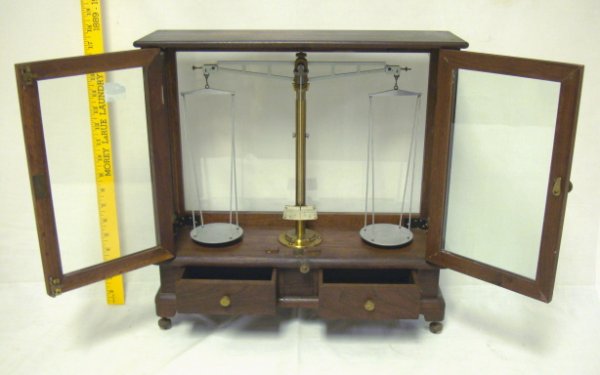 LABORATORY SCALE W/2 DRWS; 17 3/4 IN W, 17 7/8 IN - 3