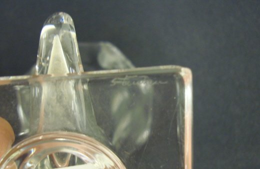 STEUBEN CRYSTAL CORNUCOPIA VASE, 6 3/8 IN H, SIGN - 2