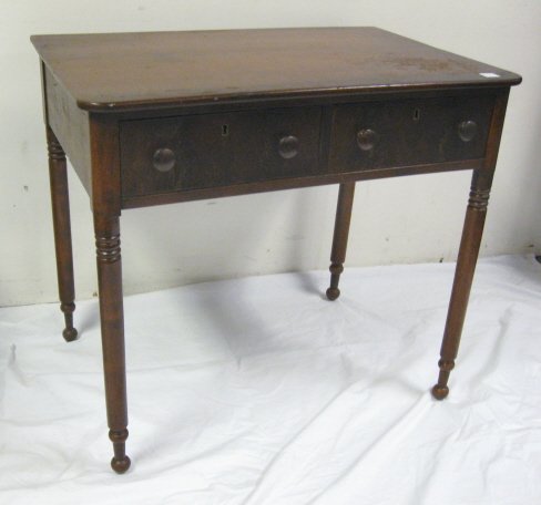 2 DRW STAND W/TURNED LEGS; 323/4 IN W, 22 IN D, 2