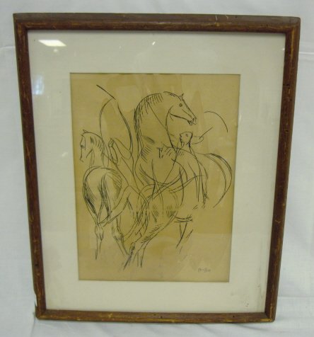 HORSE DRAWING BY JOSEF PRESSER (1907-1967); IMAGE