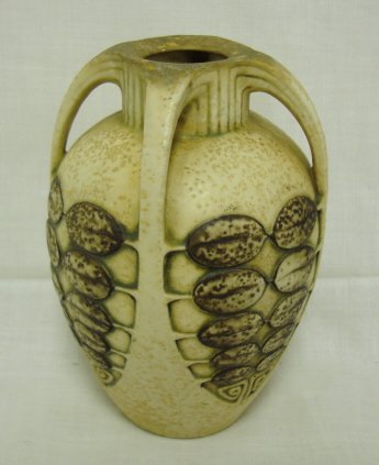 AMPHORA TYPE ARTS & CRAFTS VASE; HAS IMPRESSED UN