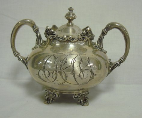 MAUSER, NY STERLING SILVER SUGAR BOWL; FOOTED W/2