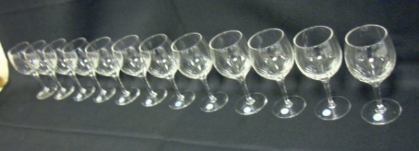 SET OF 12 LENOX RADIANCE 6 IN CUT CRYSTAL GOBLETS
