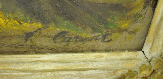 OIL ON CANVAS SEMI-ABSTRACT LANDSCAPE SIGNED CARO - 2