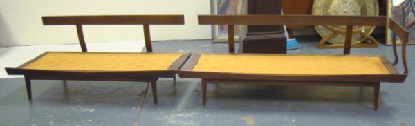 DANISH MODERN 2 PIECE SETTEE, ONE HAS A SIDE ARM; - 2
