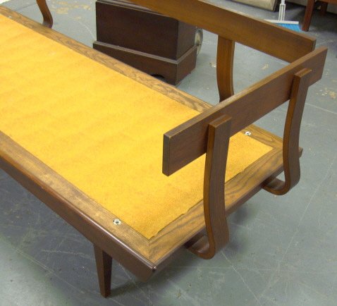 DANISH MODERN 2 PIECE SETTEE, ONE HAS A SIDE ARM; - 3
