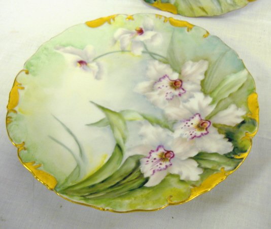 SET OF 6 T & V LIMOGES HAND PAINTED FLORAL PLATES - 3