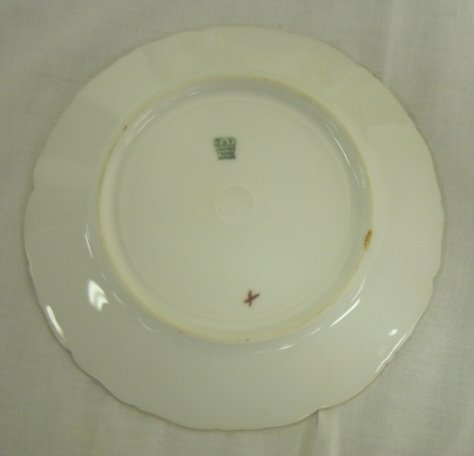 SET OF 6 T & V LIMOGES HAND PAINTED FLORAL PLATES - 4