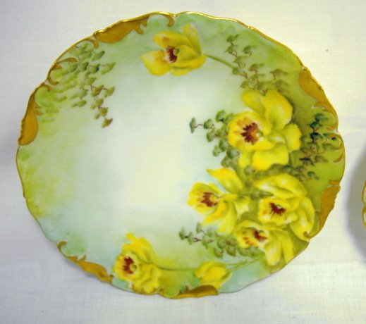 SET OF 6 T & V LIMOGES HAND PAINTED FLORAL PLATES - 5