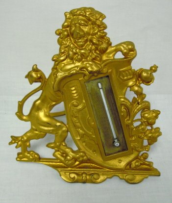GILT METAL BRADLEY & HUBBARD THERMOMETER W/RAMPAN