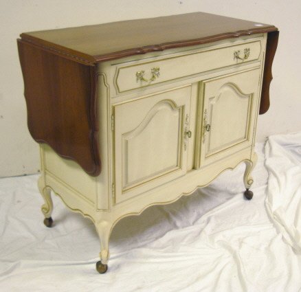 UNITED FURN CO. DROP LEAF ROLLING SERVER; BASE IS - 2