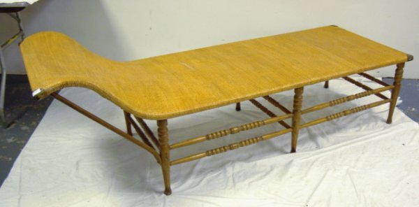 HEYWOOD WAKEFIELD CHAISE LOUNGE W/TURNED LEGS & S
