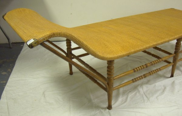 HEYWOOD WAKEFIELD CHAISE LOUNGE W/TURNED LEGS & S - 2
