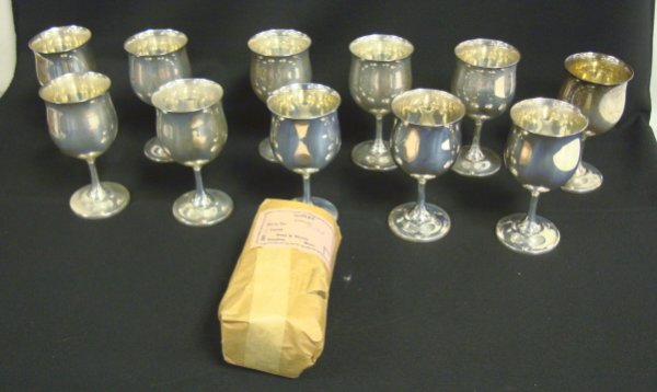 SET OF 12 REED & BARTON STERLING SILVER GOBLETS;