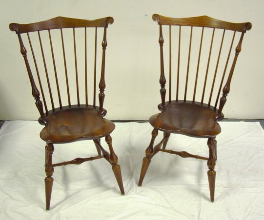 PR OF DR DIMES WINDSOR CHAIRS; 38 1/2 IN H, 23 IN