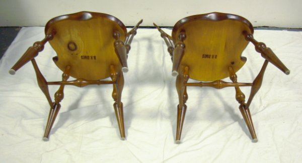 PR OF DR DIMES WINDSOR CHAIRS; 38 1/2 IN H, 23 IN - 3