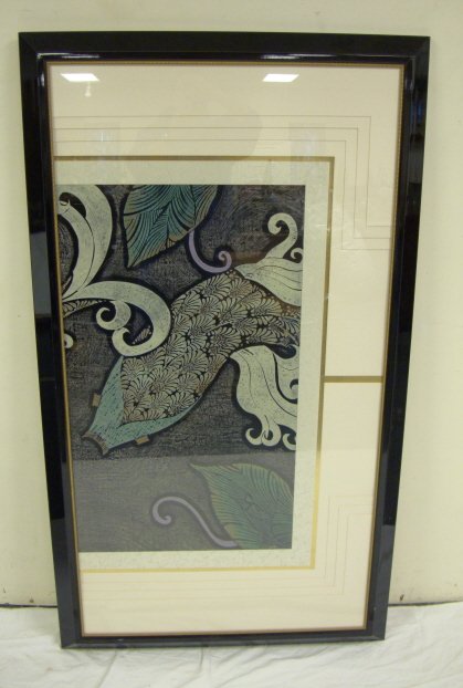 SIGNED, FRAMED MODERN DECORATIVE WALL HANGER; OVE