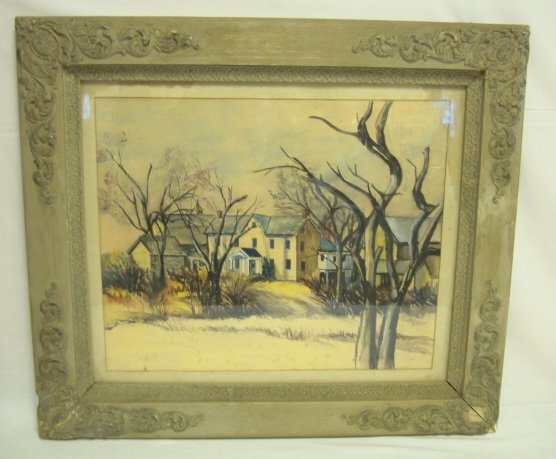 WATERCOLOR OF THE OLD BALDWIN FARM, PENNINGTON, N
