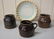 LOT-2 BROWN GLAZED CROCKS, BEAN POT & PIE PLATE