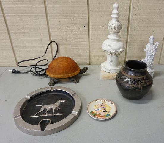 LOT OF MISC ITEMS W/TURTLE LAMP (1 of 3)