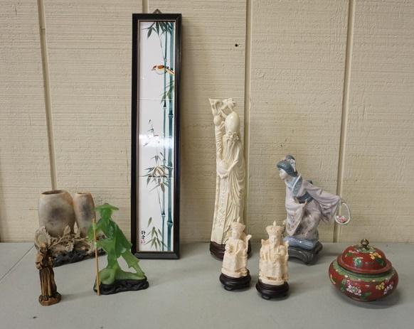 LOT W/ASIAN FIGURES, CLOISONNE, LLADRO (1 of 1)