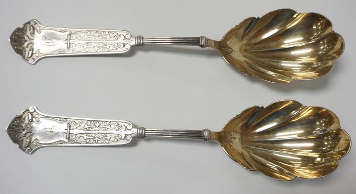 2 ENGLISH STERLING SILVER SERVING SPOONS (1 of 4)
