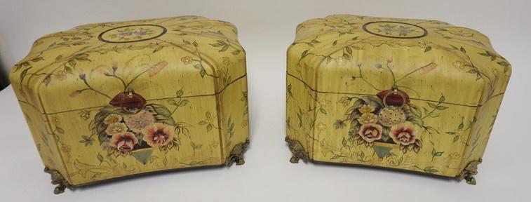 PAIR OF DOMAIN HAND PAINTED BOXES (1 of 5)